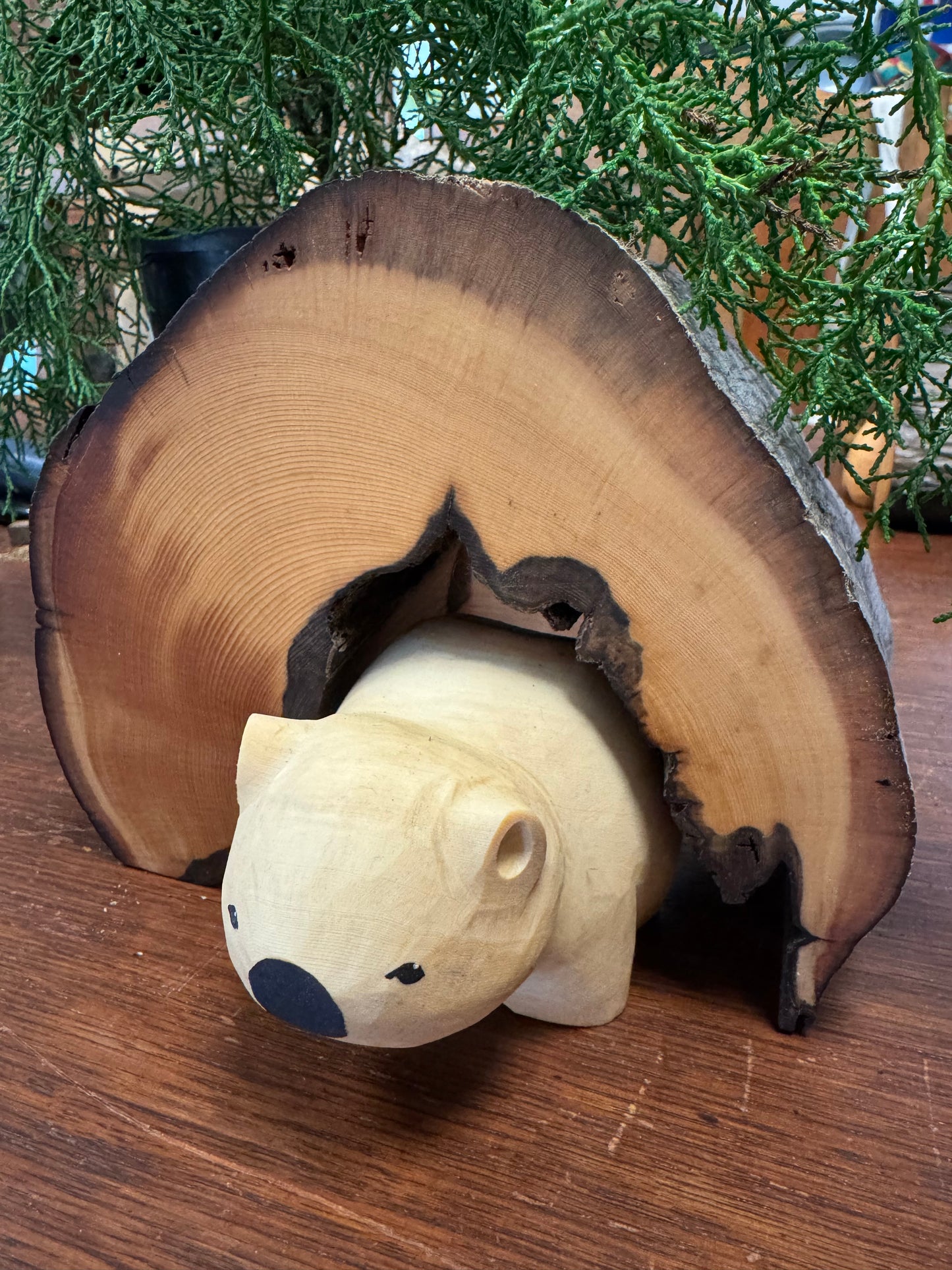 Medium Huon Pine Burrow with Wombat