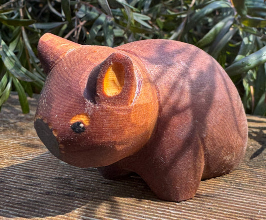 Huon Pine Mini Wombat- Smooth Stained Dark image 0