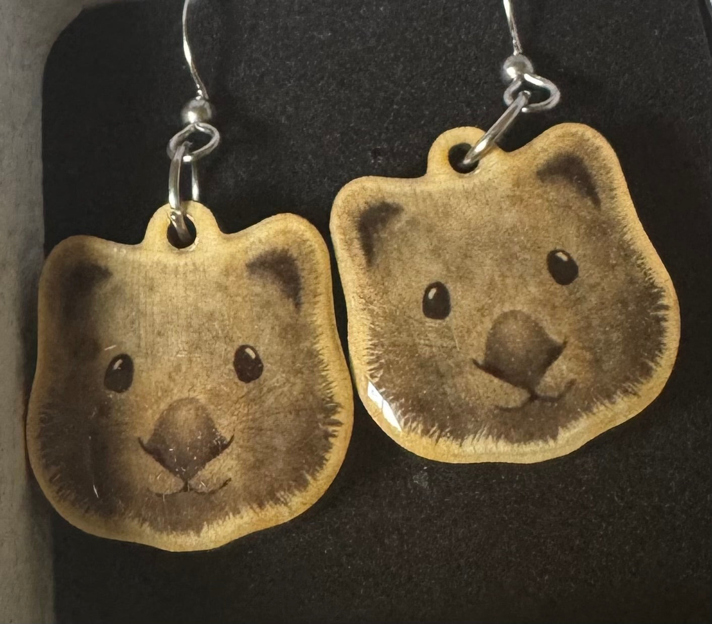 Huon Pine Wombat Earrings